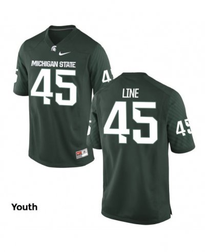 Youth Michigan State Spartans NCAA #45 Prescott Line Green Authentic Nike Stitched College Football Jersey OR32W67BD